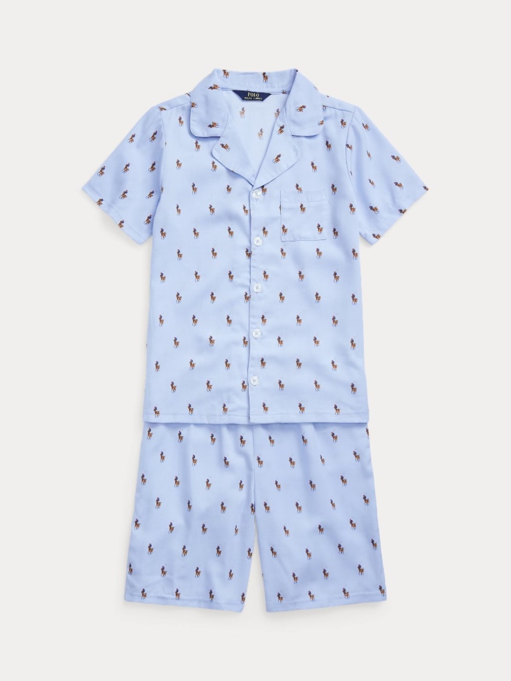 Polo Ralph Lauren Polo Pony Flannel Short Sleep Set Blue  XS